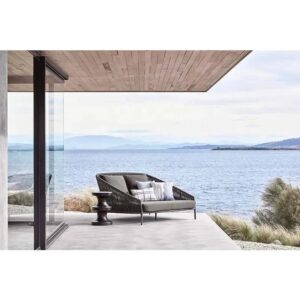 OMCCO Outdoor Patio Rope Daybed, Round Sofa (Grey Color)