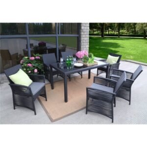 OMCCO 7 Piece Outdoor Patio dining set Sofa Set Rattan Furniture with Cushions